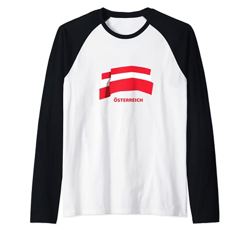 Flag Austria Raglan Baseball Tee, Black