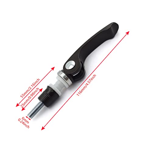 Bike Seat Post Clamp Quick Release Pin M6x55mm High-strength Aluminum Alloy Bicycle Seatpost Binder Bolt, 4PCS Black - Thumbnail 3