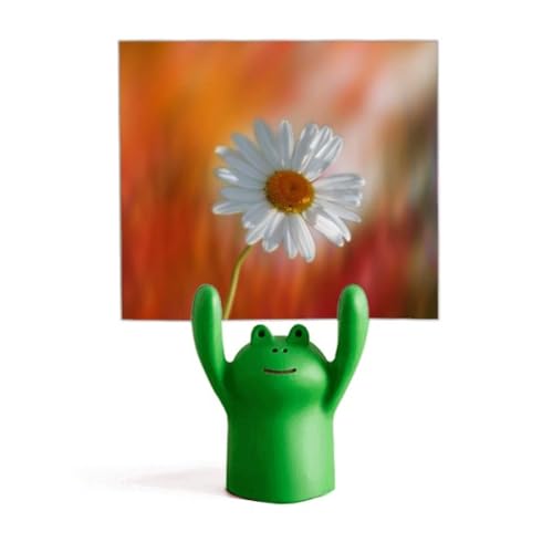 Support mémo orange foncé avec fleurs et grenouille mignonnes