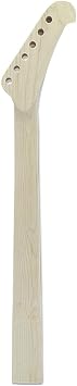 Left-Handed Banana Guitar Neck for replacement, 22 Fret Maple Neck with Rosewood Fingerboard, Locking Nut Installed, 25.5 Scale, Bolt-On Heel