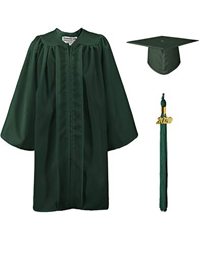 GraduationMall Matte Kindergarten & Preschool Graduation Gown Cap Set with 2020 Tassel Forest