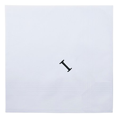 Image of Retreez 8 Pc Pure Cotton Initial Monogrammed Men's Handkerchiefs Hanky Gift Set