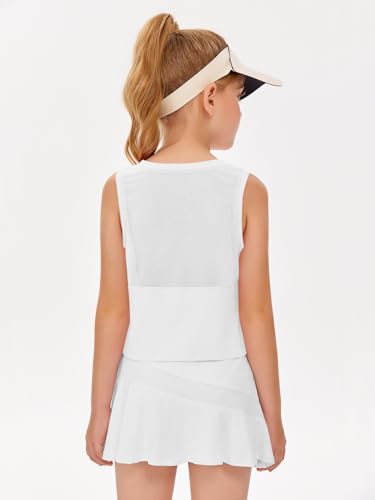 Haloumoning Meninas Regatas Esportivas Sem Mangas, Tops Curtos, Costas Em Malha, Camisetas Fofas Par