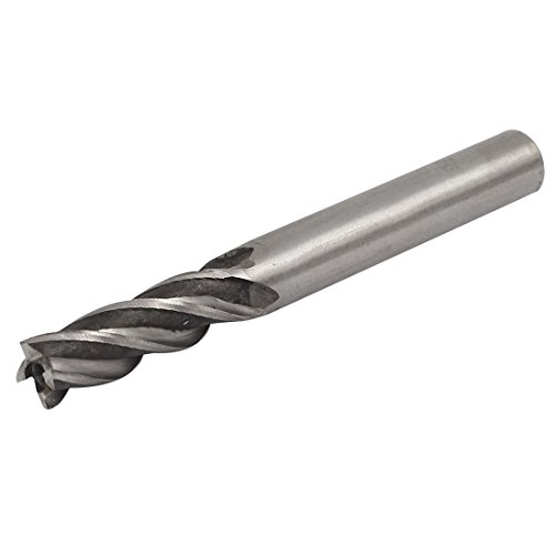 Image of uxcell 10mmx9mmx30mmx85mm Machining Cutting Tool Helical Groove 4 Flute Straight Shank Milling Cutter End Mill