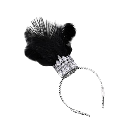 Serre-tête luxueux à plumes et strass : accessoire haute coiffure de fête