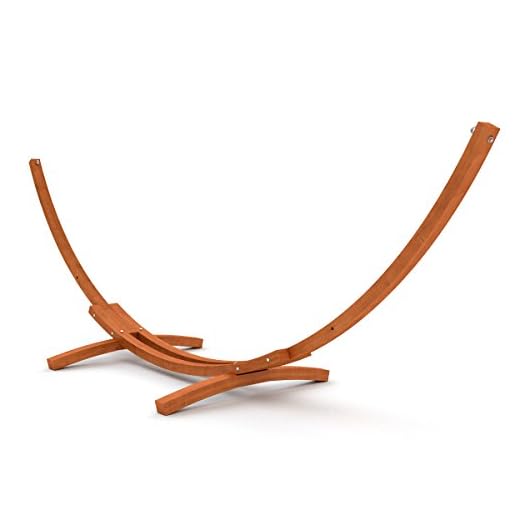 Ampel 24 XXL utomhus hängmatta stativ 450 cm, trä Sibirisk lärk väderbeständig, ram Madagaskar brun utan hängmatta