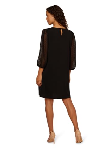 Adrianna Papell Women's Crew Neck Clip Dot 3/4 Sleeve Mc Dress2