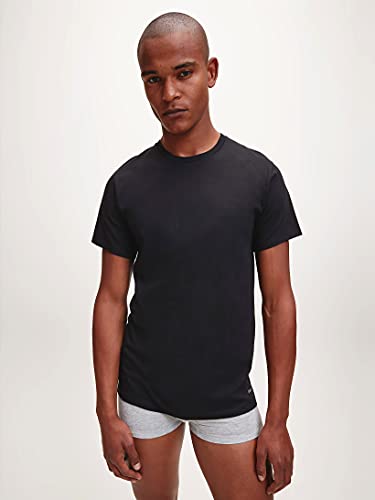 Calvin Klein Men's Shirt, S/S Crew Neck, Black, S, 3PK - Image 3