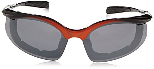 Image of Crossfire 873 Concept Foam Line Safety Glasses, Silver Mirror Lens - Orange /Black Frame