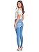 YMI Womens Basic 1-Button High-Rise Skinny Made with Recycled Fibers Jeans, Sky Blue, 1 US