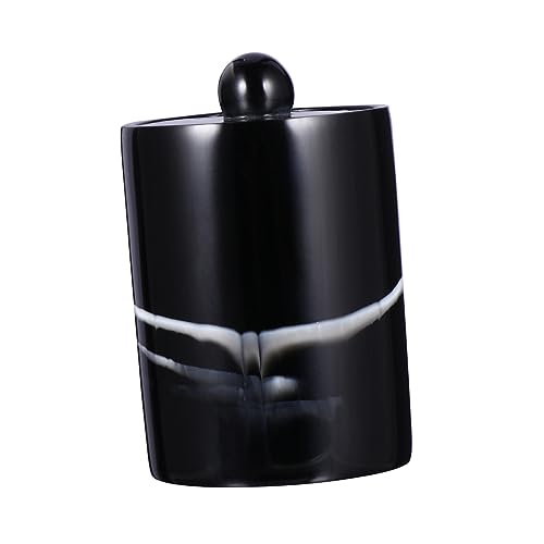Cabilock 1pc Box Resin Swab Box Toothpick Dispenser Toothpick Holder Bin Organizer Cotton Swabs Holder Cosmetic Cotton Jar Cotton Swab Dispenser Cosmetic Brush Bucket Toothpick Case Black