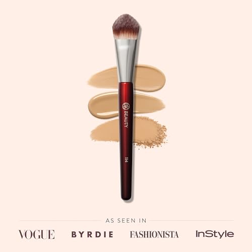 BK BEAUTY 114 DUAL-SIDED CONCEALER BRUSH – Precision Concealer & Powder Makeup Brush for Under-Eyes, Blemishes, and Touch-Ups, Soft Vegan Bristles — view 2