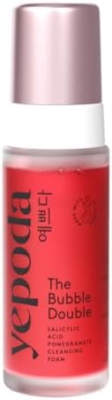 Yepoda The Bubble Double, Gently Exfoliating Cleansing Foam, Deeply Cleanses Pores & Prevents Impurities, Vegan Korean Face Cleanser for All Skin Types, 4.22 FL. OZ. (120 ml)