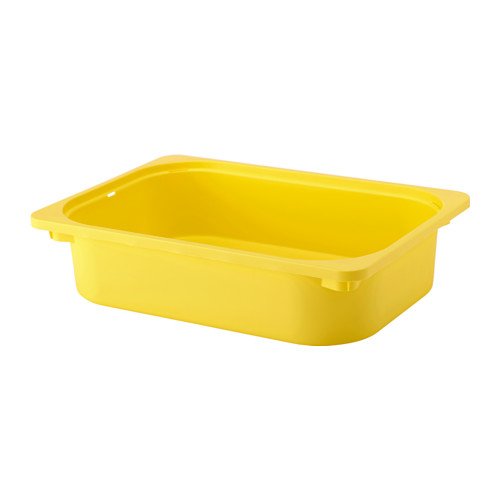 TROFAST Storage Box Yellow Size: 42 x 30 x 10 cm Fits frame. Stackable when closed with lid.