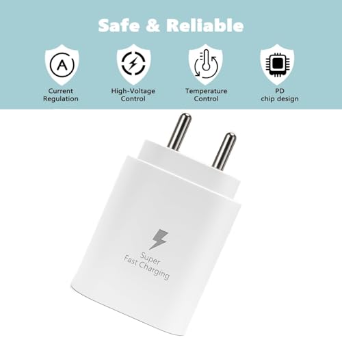 Image of Samsung Original 25W GaN PD 3.0 Type C SuperFast Charger Adapter Compatible with Samsung Galaxy S25|M06|F06|M16| F16|M05|M35|F05|S10+|A9+, USB C Quick Power Adaptor (25W White)
