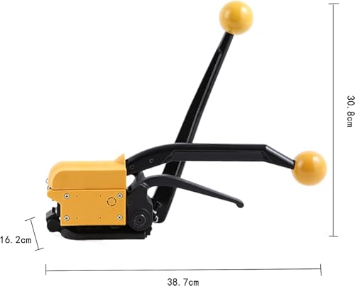 Máquina flejadora de acero, herramienta de embalaje resistente para agrupación y envío seguros, operación manual, ideal para uso industrial, equipo de embalaje fiable