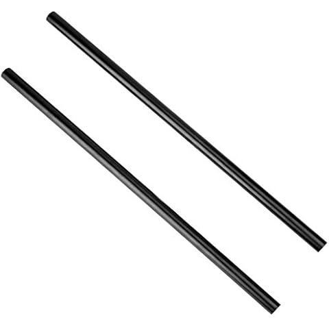 NICEYRIG 15mm Rod 16 Inch (40CM) Long for Shoulder Rig Rod Support System, Black Aluminum Alloy, Pack of 2-171 Cover