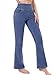 Chasehot Jeans Donna Vita Alta, Jeggings a Zampa Elefante Elasticizzati con Tasche Flare Leggins Bootcut Curvy Push Up Pantaloni Stretch, Blu Indaco-L-31