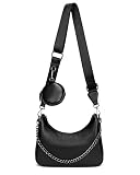 myfriday Schultertasche Hobo Crossbody Umhängetasche für Damen PU Leder Handtasche mit Kleine Münzgeldbörse & Metall Kette