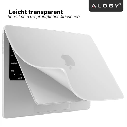 Alogy Etui kompatybilne z Macbook Air 13.6 - M2/M3 2022/2023/2024/2025, ultracienkie, elastyczne etui ochronne, obudowa, kompatybilne z MacBook Air 13.6", antypoślizgowe przezroczyste matowe białe