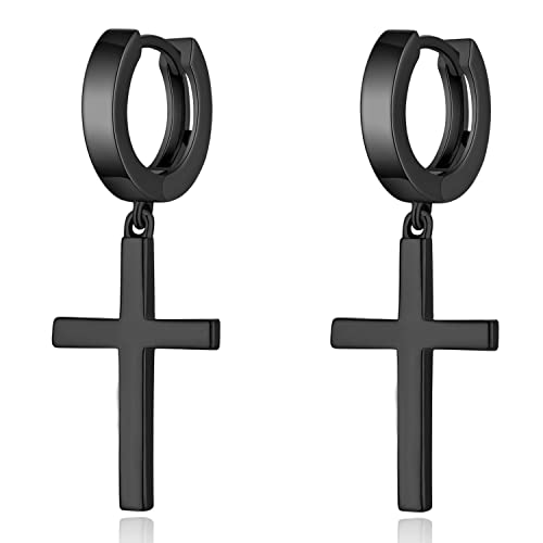 Han han 925 Sterling Silver Cross Earrings for Women and Men