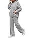 XIEERDUO Womens 2 Piece Outfits Lounge Sets for Women 2024 Womens Grey Sweatsuit Plus Size Hoodies Sweatpants Set with Pockets Matching Sets XL