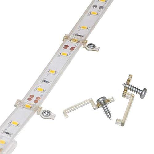 Griver 100 Pack Strip Light Mounting Brackets,Fixing Clips,One-Side Fixing,100 Screws Included...