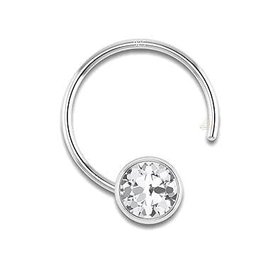 Image of SJ SHUBHAM JEWELLERS 92.5-925 Sterling Silver Round Shape White Cubic Zirconia Prong /Cup Setting Nose Pin Stud for Women Girls Size 2MM 3MM Size Pure Silver