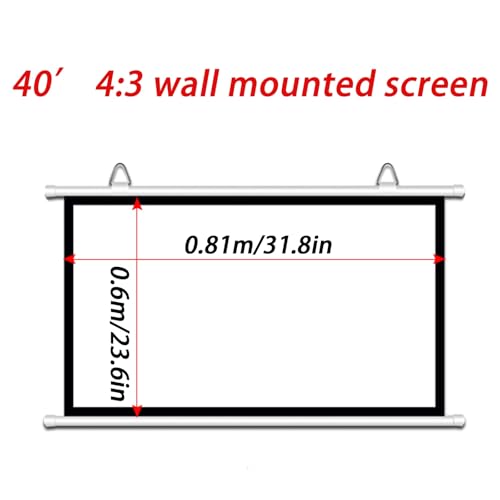 Pantalla de proyección manual 16:9 portátil blanca miniatura 6