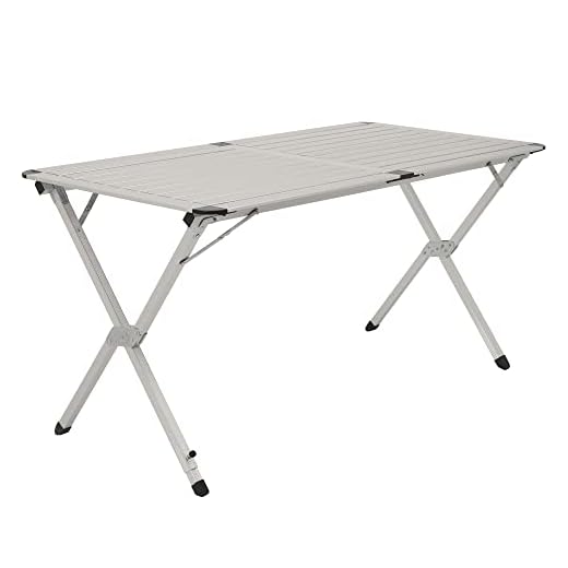 CampFeuer Aluminium Campingtisch für 4 Personen | 140 x 70 x 70 cm | faltbar, klappbar und höhenverstellbar | Alu Falttisch, Rolltisch für Camping, Garten und Terrasse