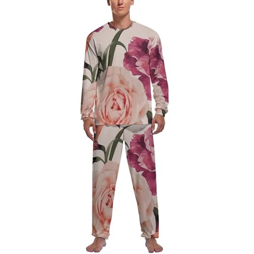 Pyjama manche longue homme Roses Vintage pour nuits douces
