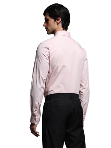 Image of Jack & Jones Men's Spread Collar Solid Cotton Slim Fit Casual Shirt
