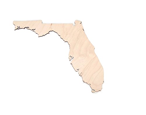Gocutouts Florida State Cutout Unfinished Florida Wood/Wooden Baltic Birch 1/4