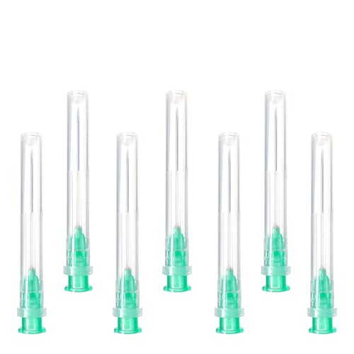 Pack of 100pcs 21G (0,8mm x 25mm) Stainless Steel Delivery Tube, Various Sizes: 18G/19G/20G/21G/22G/23G/25G/26G/27G/30G, Individually Packed, Refill Tubes for Industry, Hobby and Home Work