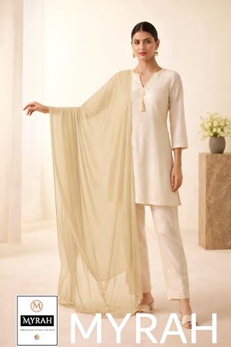 Image of MYRAH Chiffon Solid Casual Daily Use Dupatta For Women's & Girls Length - 2.50 Meter