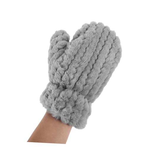 1set Winter Warm Suit Women's Bear Ear Hat Scarf Set Windproof Gloves Warm Mask Cycling Accessory Fashionable for Outdoor Activities Grey4