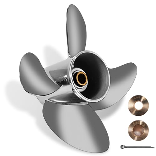 YOUNG PROPS 15 1/4x24 Stainless Steel Outboard Boat Propeller for Mercury Engines 135-300 HP 15.25x24 Prop Hub Kits Included 4-Blades 15 Tooth RH