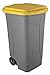 Bidone raccolta differenziata Mobil Plastic Lt. 80 con ruote - Fondo grigio e coperchio giallo