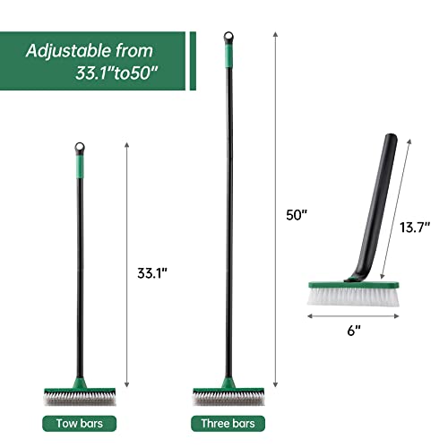 image for Eyliden Two Types Cleaning Brush Combo, 2-in-1 Floor Brush with Long H