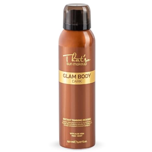 That’so Glam Body Mousse Autoabbronzante Viso e Corpo 150 ml Abbronzante Corpo Istantaneo Abbronzatura Intensa Fino a 4 Giorni Con DHA da Canna da Zucchero, Aloe Vera e Complesso Rassodante