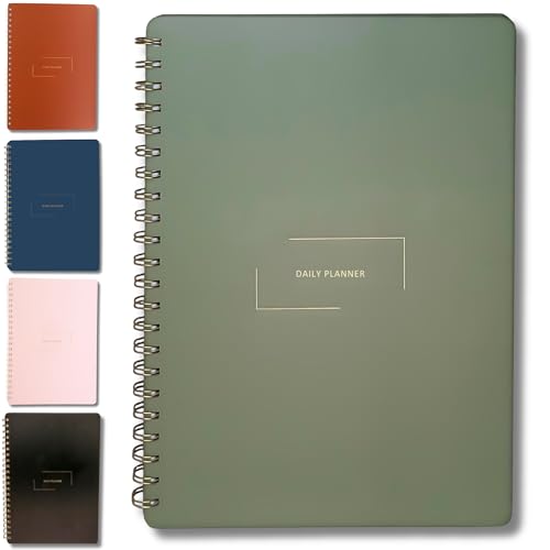 Merely Home Undated Daily Planner | 8.25” x 11.75” To Do List Notebook | Work Productivity ADHD Organizer | Men and Women Planner | College Supplies | Evergreen | Portrait Layout