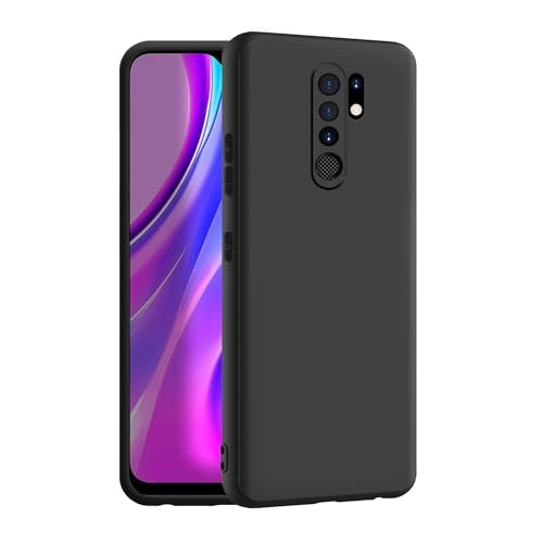 CEDO Redmi 9 Prime Back Cover | Camera Bump Protection & Ultra Slim | Matte Soft Silicon Shock Proof Rubberised Back Case Cover (Black)- Best and cheap mobile covers in India