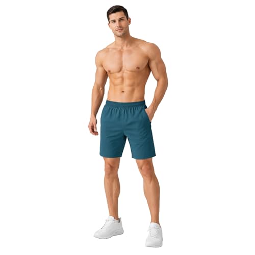 Image of NINQ Workout Half Pant for Man | Gym Shorts for Men with Drawstring Waist & 2 Zipper Pockets | Stylish Lightweight Shorts Pant for Men Sports