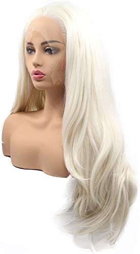 Perruque blonde de 66 cm en fibres synthétiques premium ondulées - 5