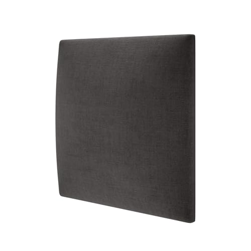 MOLLIS Gestoffeerde plaat, vierkant en decoratief wandpaneel, geschikt als hoofdeinde of bescherming tegen stoten, vermindert geluid en verbetert akoestiek, van schuim, 30 x 30 cm, grafietbruin