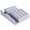 Kunststof lademeshouder, messenblok met snijplankrek 4 messenhouderorganizer voor aanrechtladekast grijs, 21x14x5cm