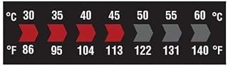 Digi-Sense Reversible 7-Point Horizontal Temperature Label Black/Red, 30-60C/86-140F; 10/Pk