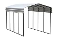Arrow Carports Galvanized Steel Carport, Compact Car Metal Carport Kit, 10' x 20' x 9', Eggshell