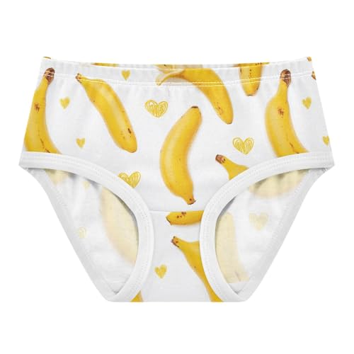 Wusikd Yellow Bananas Girls' Underwear Cotton Heart Girls Briefs Soft Toddler Underwear 2T