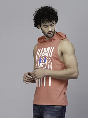 Image of RIGO Men's Solid Slim Fit Vest (SD05231074 Coral Pink
